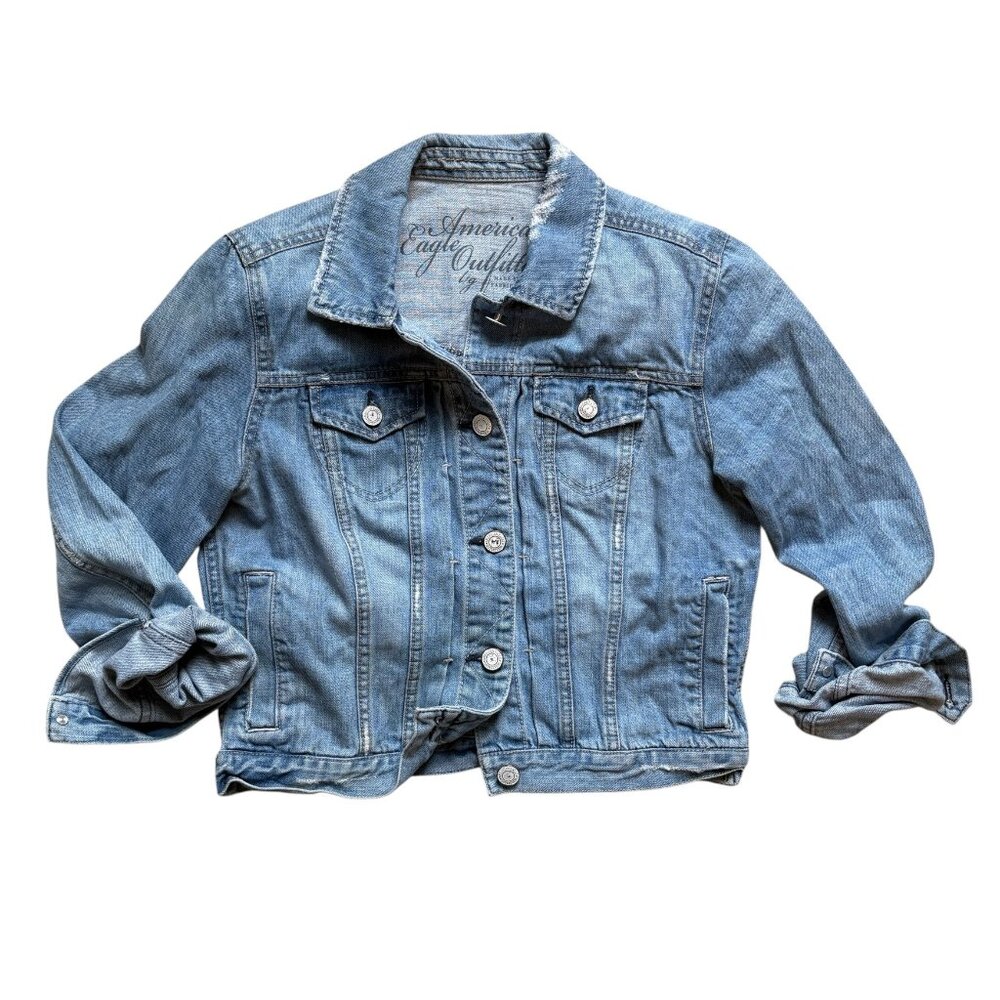 American Eagle Outfitters Light Blue Denim Jean Jacket